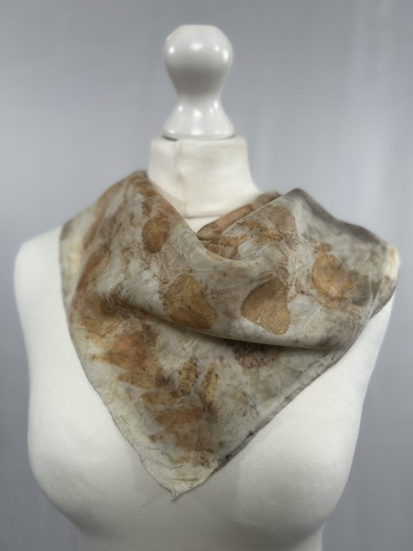 Pure silk eco print upcycled scarf