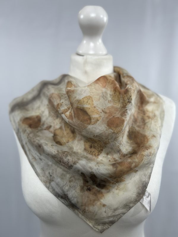 Pure silk eco print upcycled scarf